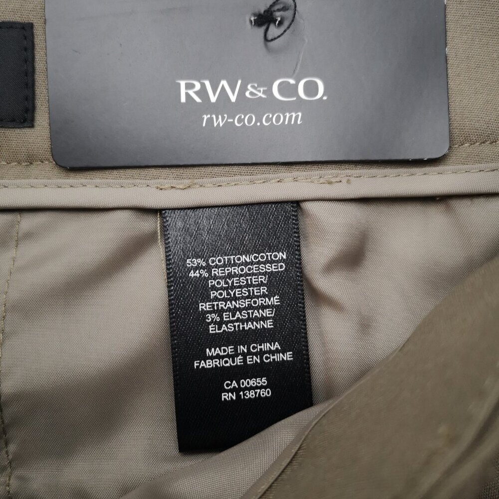 NWT RW&CO. Ladies Size 6 Taupe Slim Leg Zipper & 2 Clasp Closure Dress Pants - Picture 9 of 15